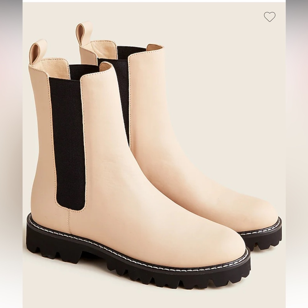 J. Crew Gwen lug-sole high-shaft Chelsea boots in leather